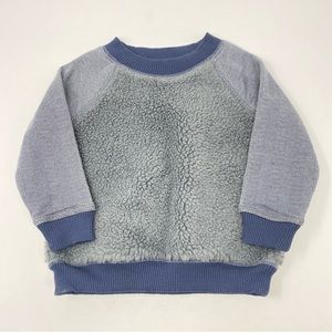 Tea Collection Sherpa Crewneck Sweatshirt Herringbone 12-18 Months